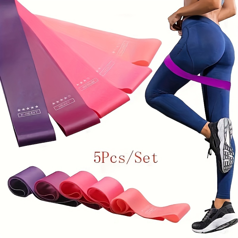 Pilates Bar Kit With Resistance Bands - 5-Piece Color Resistance Band Set -