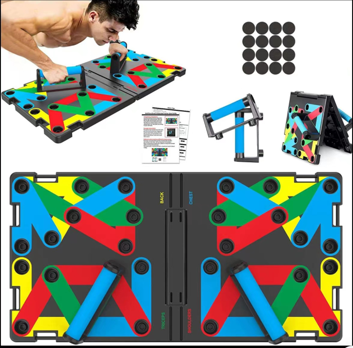 Push Up Board Foldable Multi Function - Multifunctional Foldable Push-Up Board Portable Training