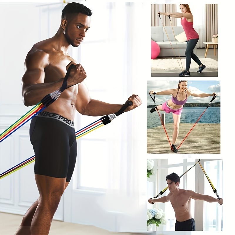Resistance Band Set with Door  - огляд і ціна Pilates Bar Kit With Resistance Bands