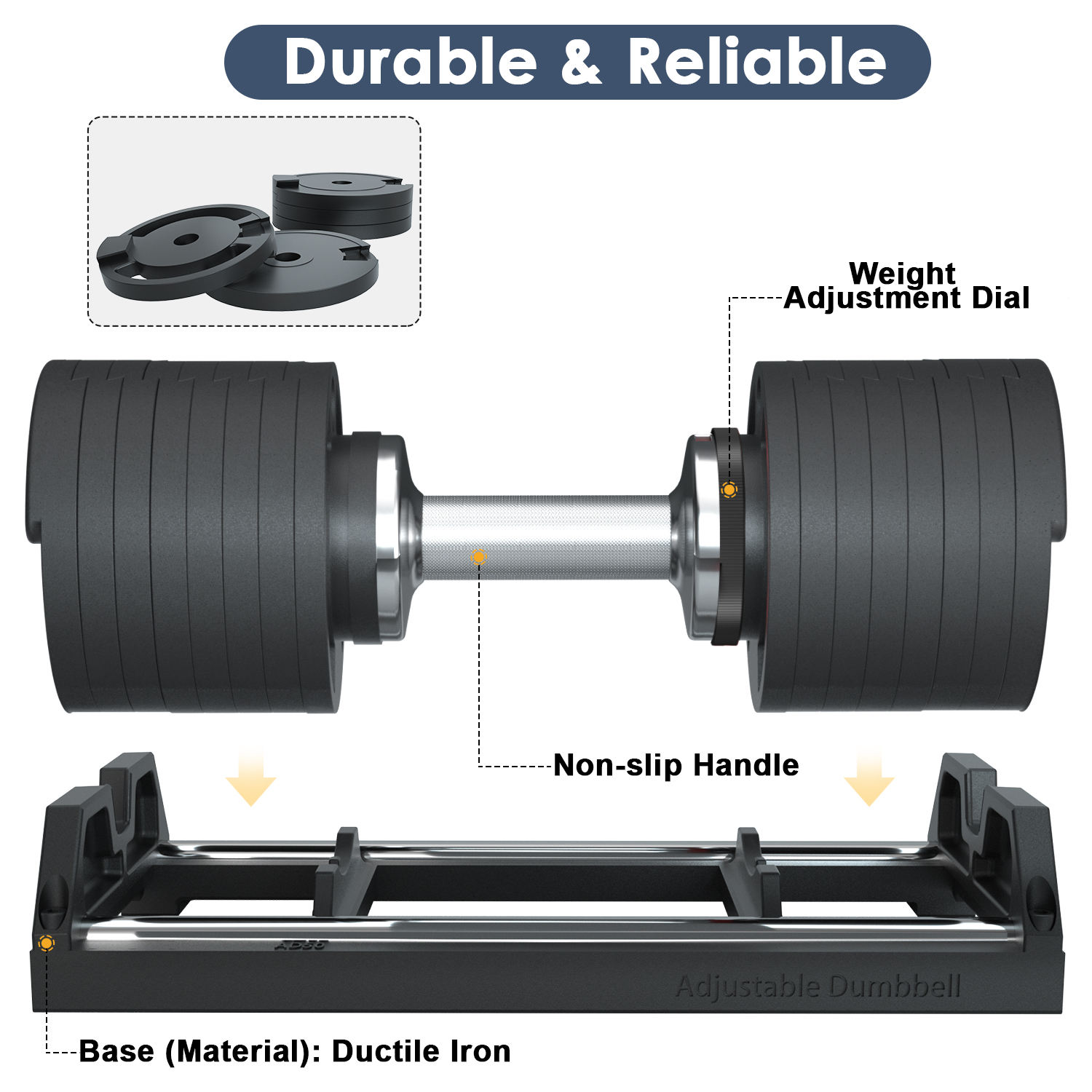 2026 Commercial Gym Equipment  - огляд і ціна Adjustable Dumbbell Pair 40Kg