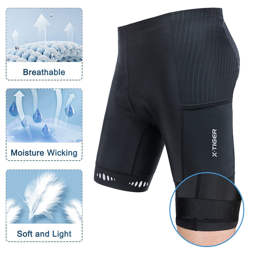X-TIGER Men Cycling Shorts wit - огляд і ціна Padded Cycling Shorts 5D Gel
