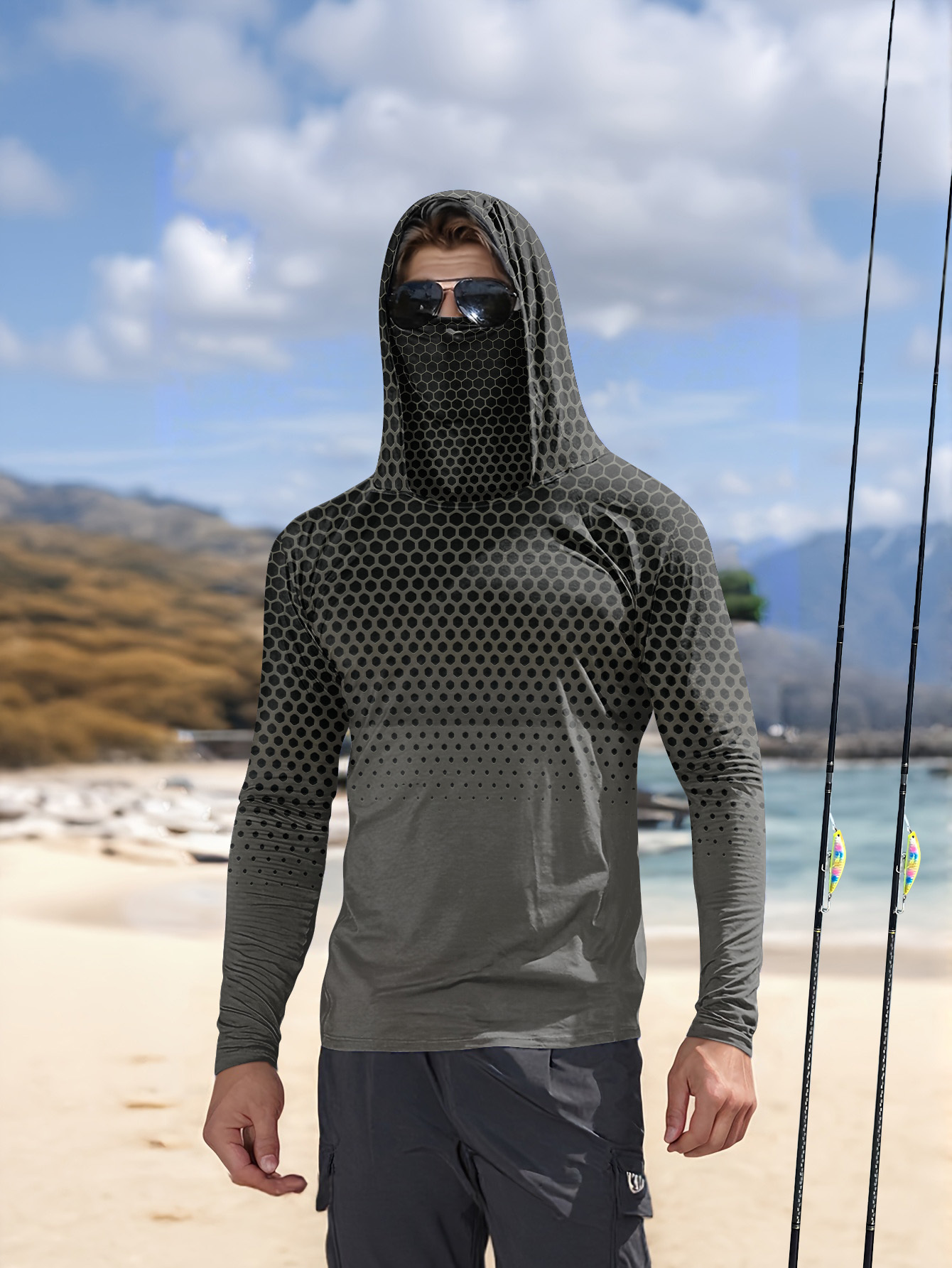 Men Hood Fishing Shirt long sl - огляд і ціна Fishing
