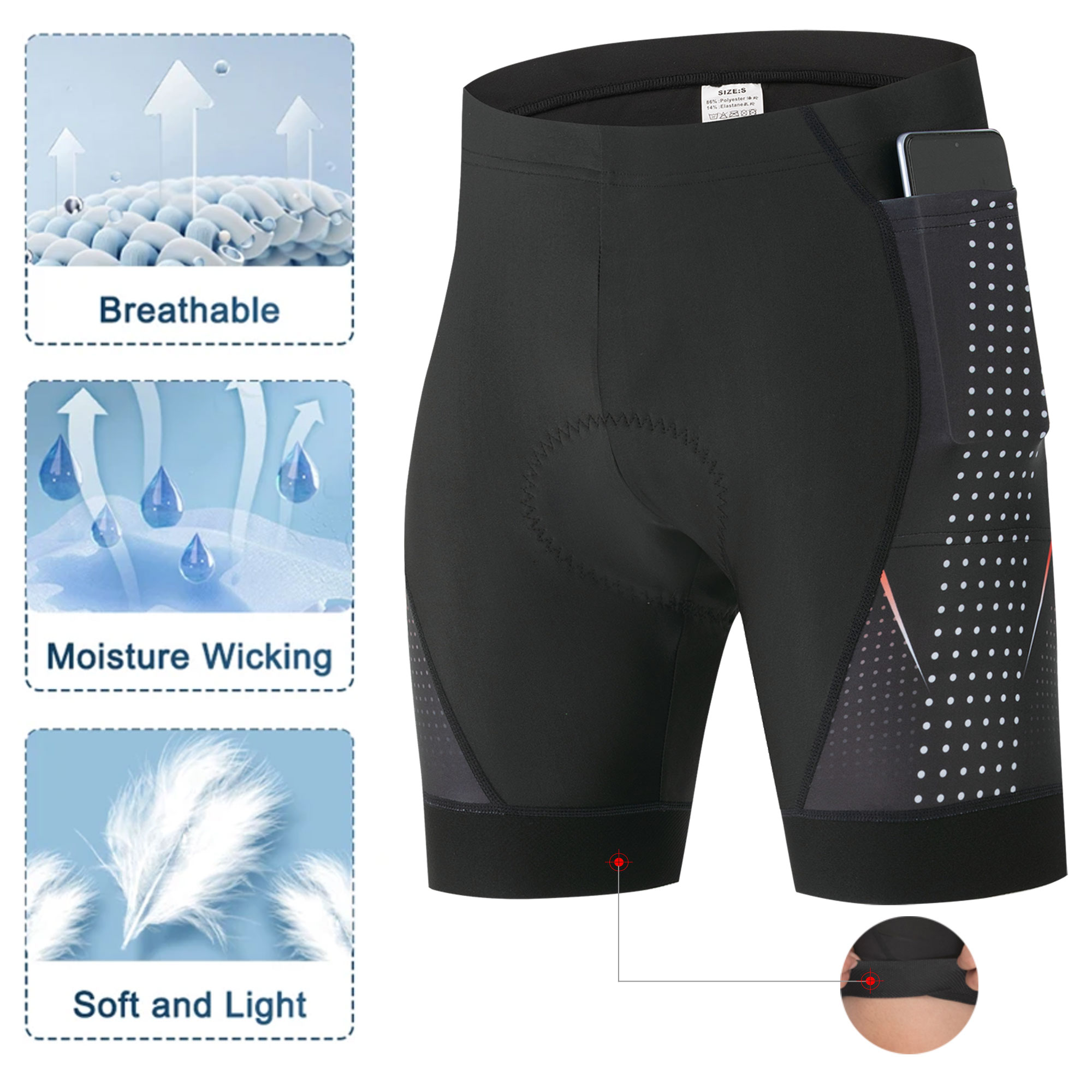 Premium Road Bike Shorts With  - огляд і ціна Padded Cycling Shorts 5D Gel