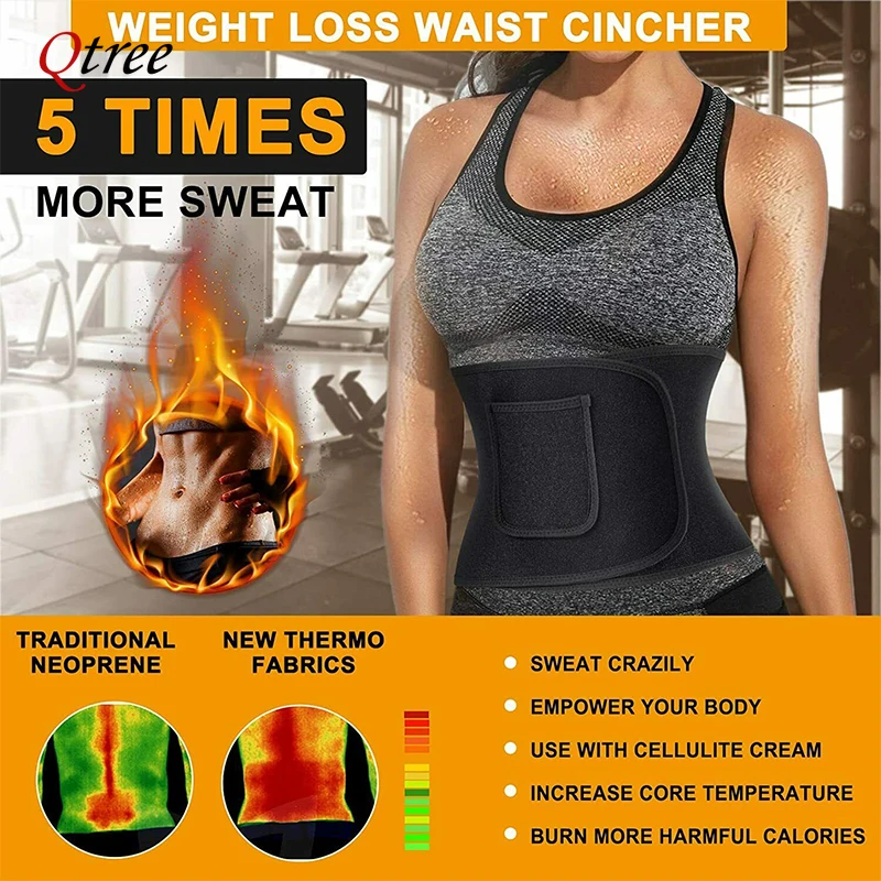 Qtree Waist Cincher Body Shape - огляд і ціна Sweat Waist Trainer Belt Neoprene