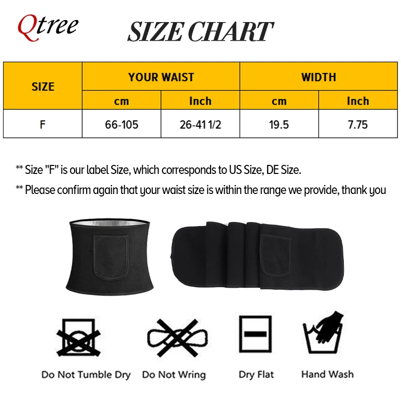 Qtree Waist Cincher Body Shape - огляд і ціна Sweat Waist Trainer Belt Neoprene