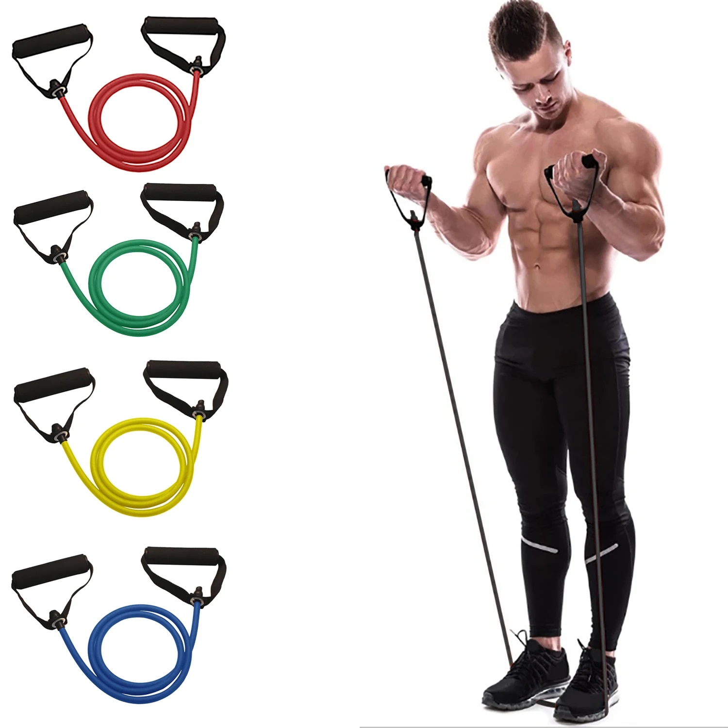 Resistance Bands With Handles, - огляд і ціна Resistance Bands Set With Handles