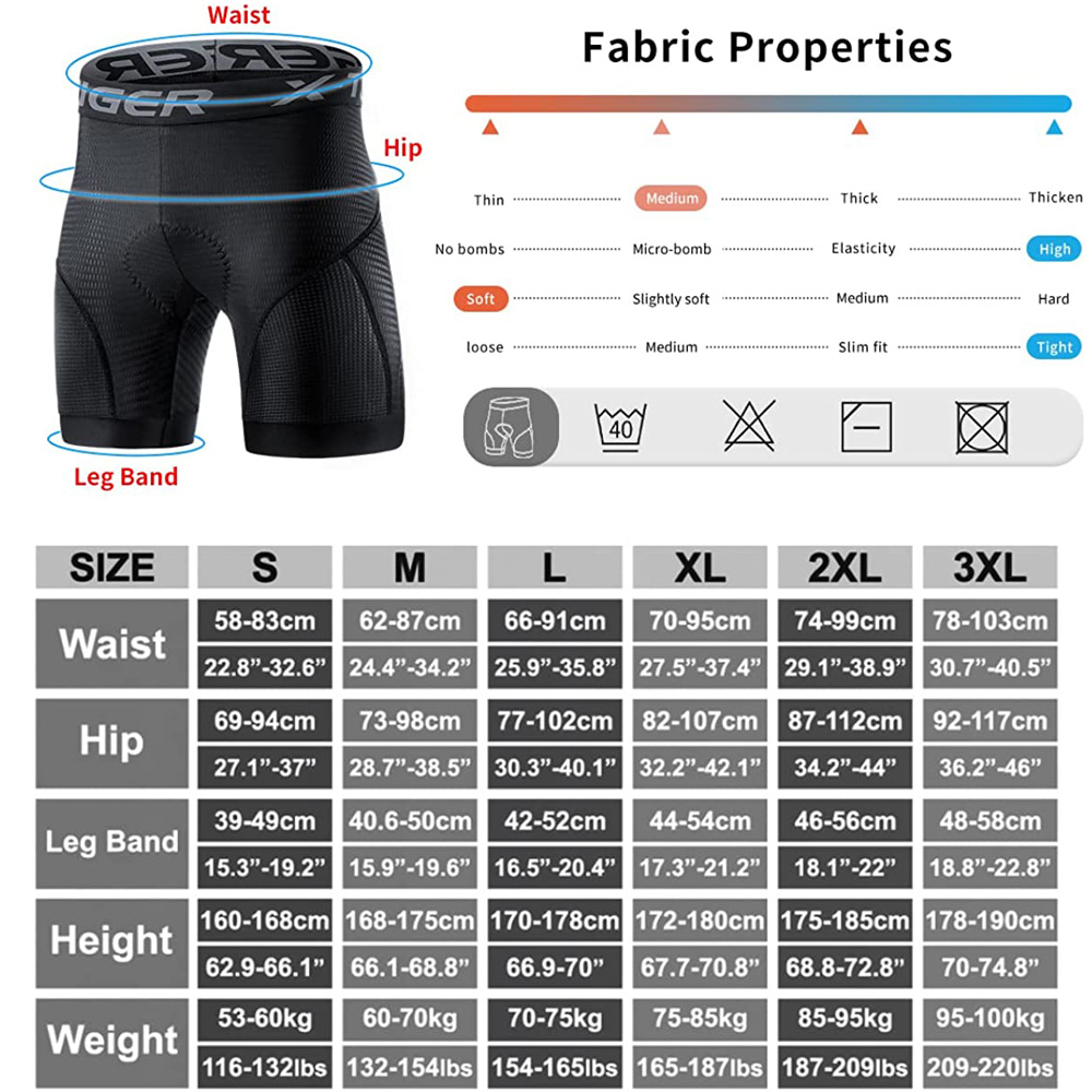 X-TIGER Men's Cycling Underwea - огляд і ціна Padded Cycling Shorts 5D Gel