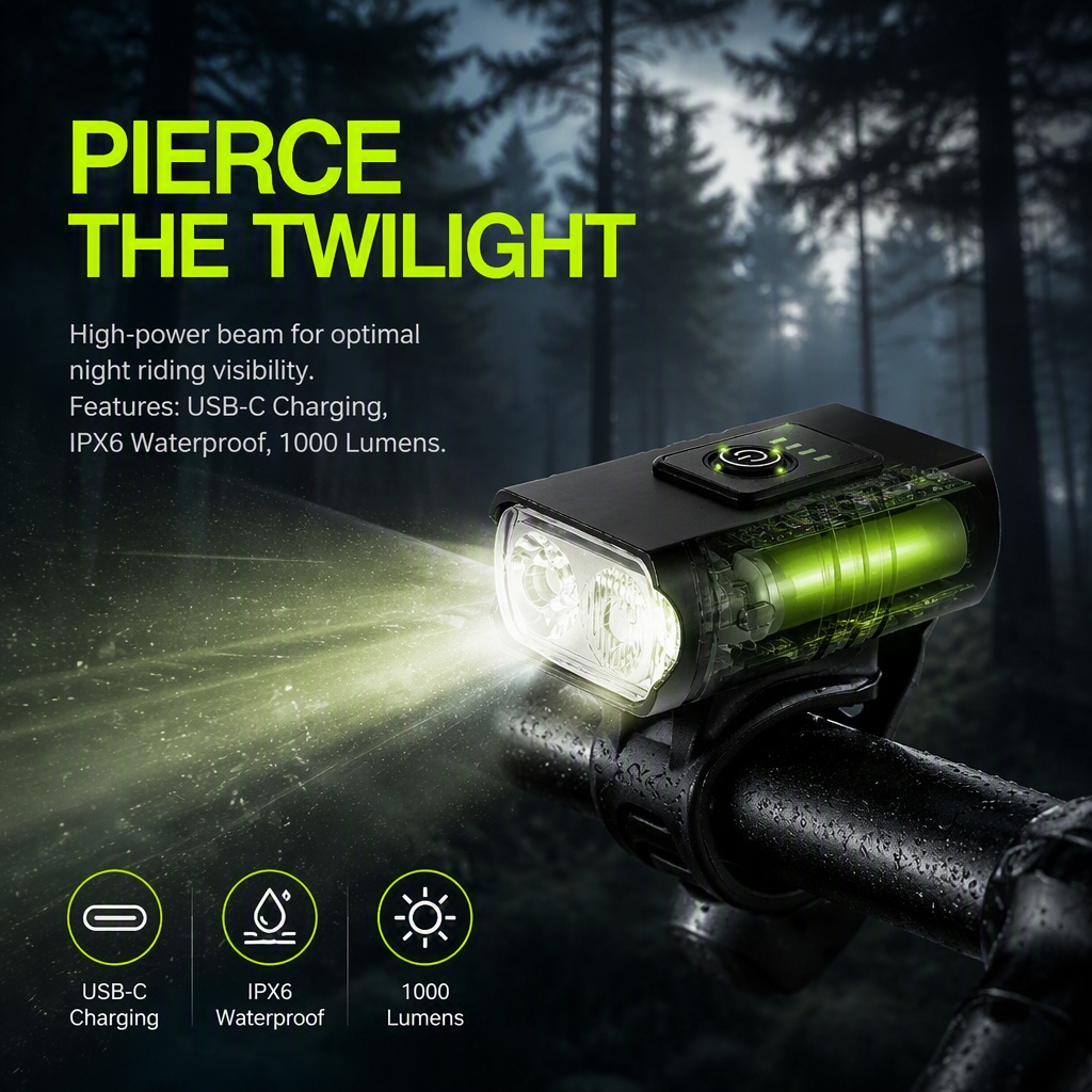 Bike Light USB Rechargeable LE - огляд і ціна Rechargeable Bicycle Headlight 1000 Lumen