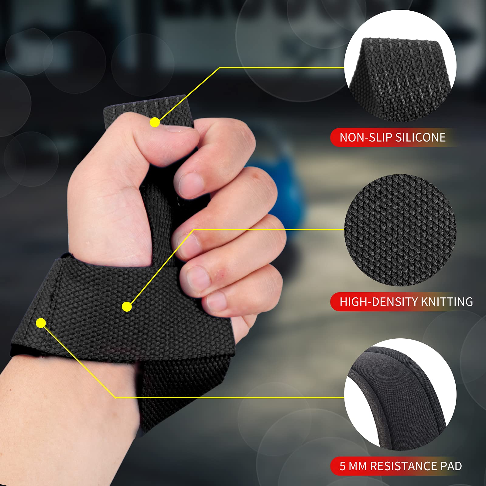 2Pcs Gym Lifting Straps Fitnes - огляд і ціна Wrist Wraps Weightlifting Support