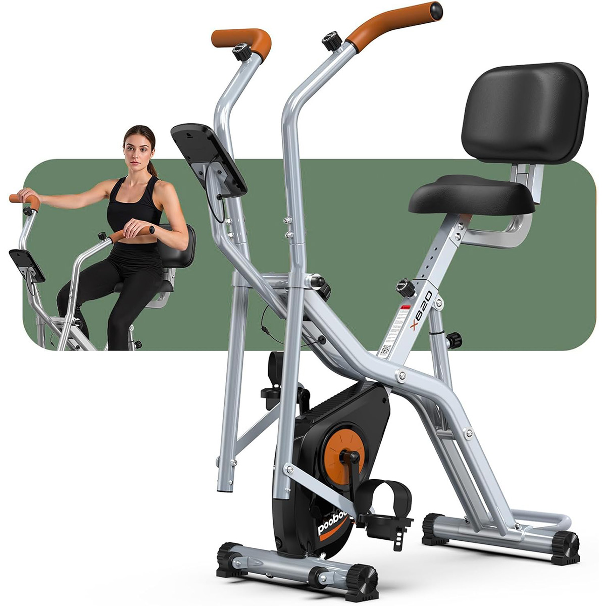 Pooboo Foldable 2-in-1 Exercis - огляд і ціна Exercise Bike Magnetic Resistance