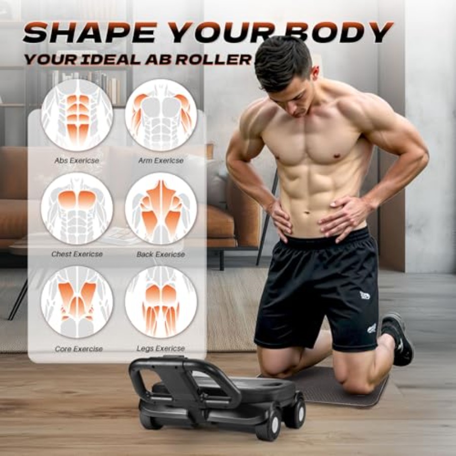 Ab Roller Wheel for home gym c - огляд і ціна Ab Roller Wheel With Elbow Support